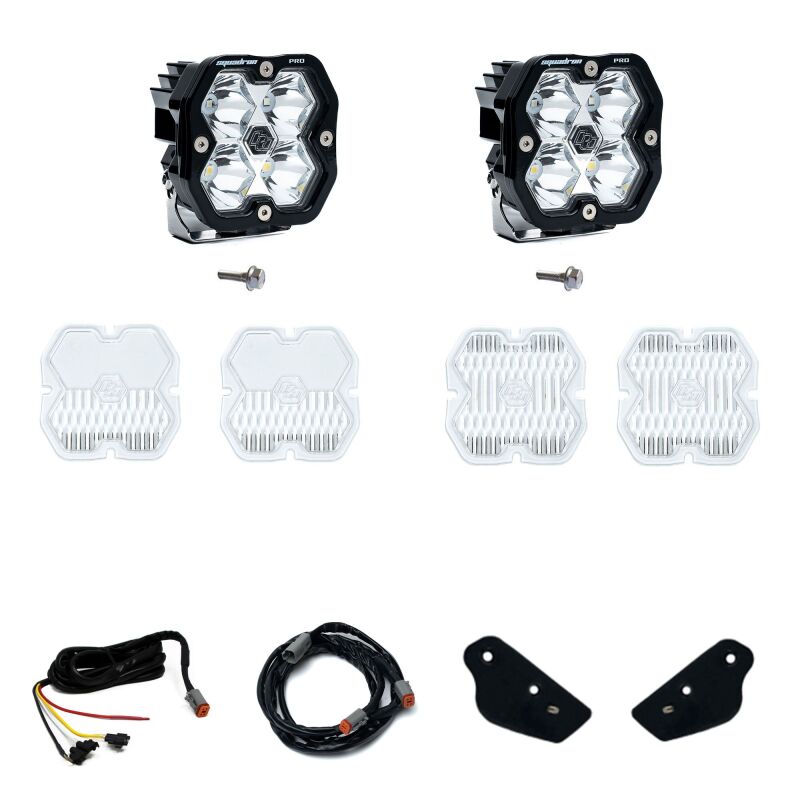 Baja Designs 21-25 Ford Bronco (Incl. 22-25 Raptor) Squadron Pro 2.0 A-Pillar Kit UP (Spot) - Clear