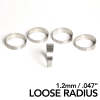 Ticon Industries 2.13in Diameter 2D Loose Radius 1.2mm/.047in Titanium Pie Cut - 5pk
