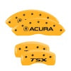 MGP 4 Caliper Covers Engraved Front Acura Engraved Rear TSX Yellow finish black ch