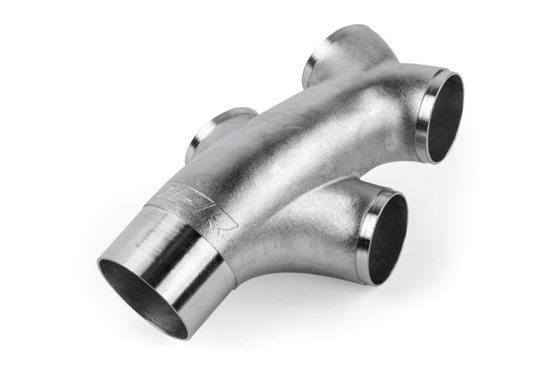 APR Cast T304 Stainless Steel Double Y-Splitter - 76mm to Quad 63.5mm (3in to Quad 2.5in)