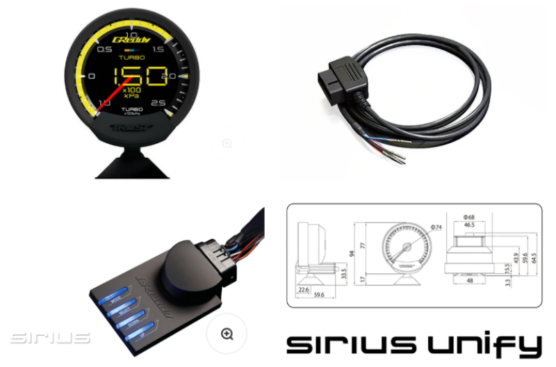 GReddy Sirius OBD Set (Turbo Unify) - 74mm
