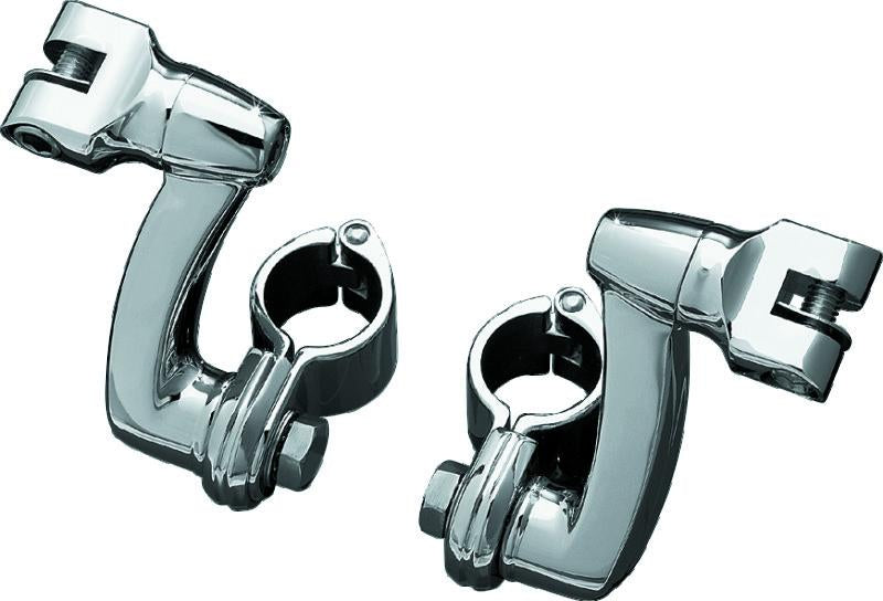 Kuryakyn Longhorn Offset Peg Mounts With 1-1/4inch Clamp Chrome