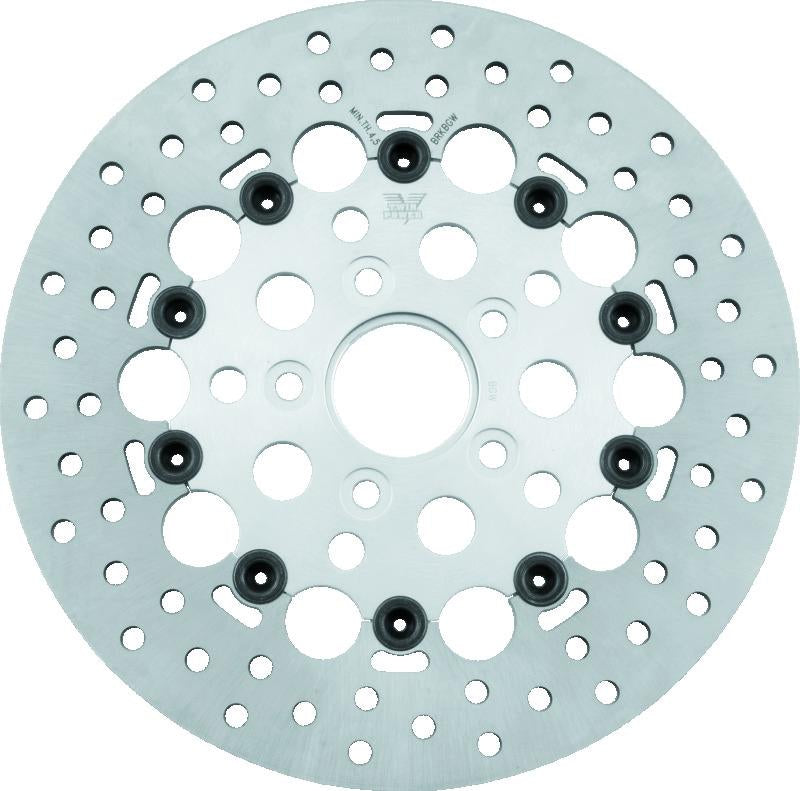 Twin Power 84-17 Big Twin Exc 11.8 and Lug Mount 84-13 XL Front 11.5 Floating Rotor W/Holes Silver