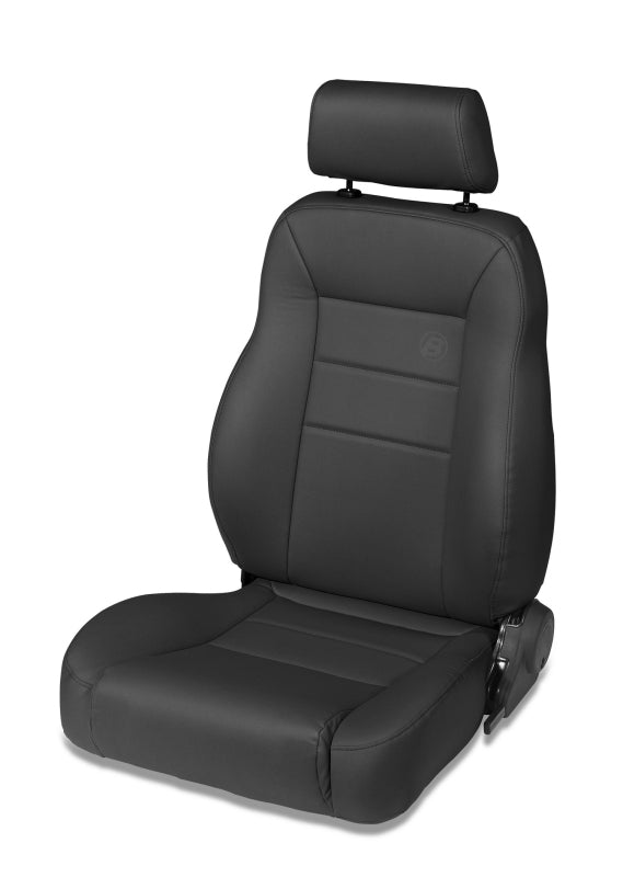 Bestop 76-86 Jeep Cj7 Front Driver Side Trailmax II Pro Seat (All Vinyl Black Denim)