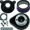 S&S Cycle 08-17 Touring/16-17 Softails Models Stealth Air Cleaner Kit w/ Black Teardrop Cover