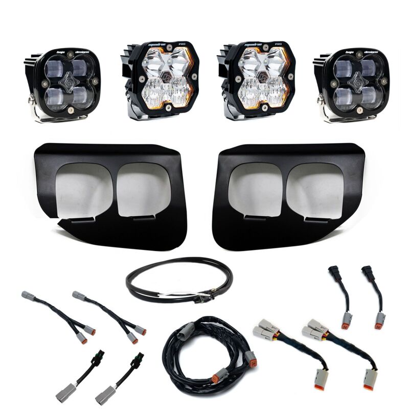 Baja Designs 20-22 Ford SD Squadron Pro/SAE 2.0 Dual Fog Pocket Kit Upfitter (SAE Fog) - Clear