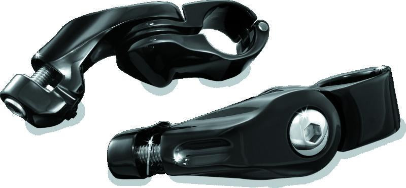 Kuryakyn Tour Tech 4in Back Arm With 1-1/4in Clamps Without Pegs Black