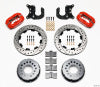 Wilwood Forged Dynalite P/S Rear Kit Drilled Red Mopar/Dana 2.36in Off w/Snap Ring Bearing