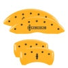 MGP 4 Caliper Covers Engraved Front Lincoln Engraved Rear Star logo Yellow finish black ch