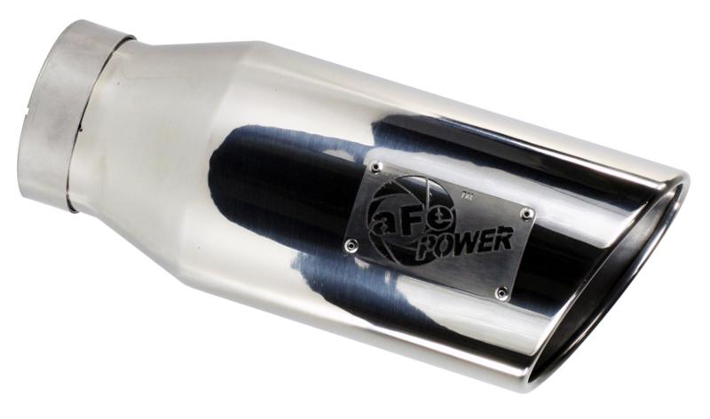 aFe Universal Bolt On Exhaust Tip Polished 5in Inlet x 6in Outlet x 12in Long