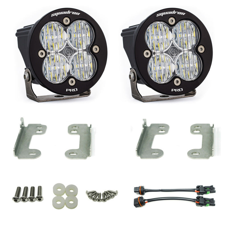 Baja Designs 07-09 Wrangler JK w/OE Bumper Squadron R Pro Fog Pocket Kit - Clear