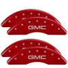 MGP 4 Caliper Covers Engraved Front & Rear GMC Red finish silver ch