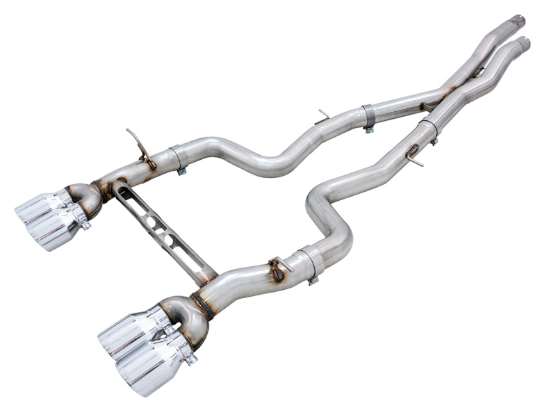 AWE Tuning BMW F8X M3/M4 Track Edition Cat-Back Exhaust - Chrome Silver Tips