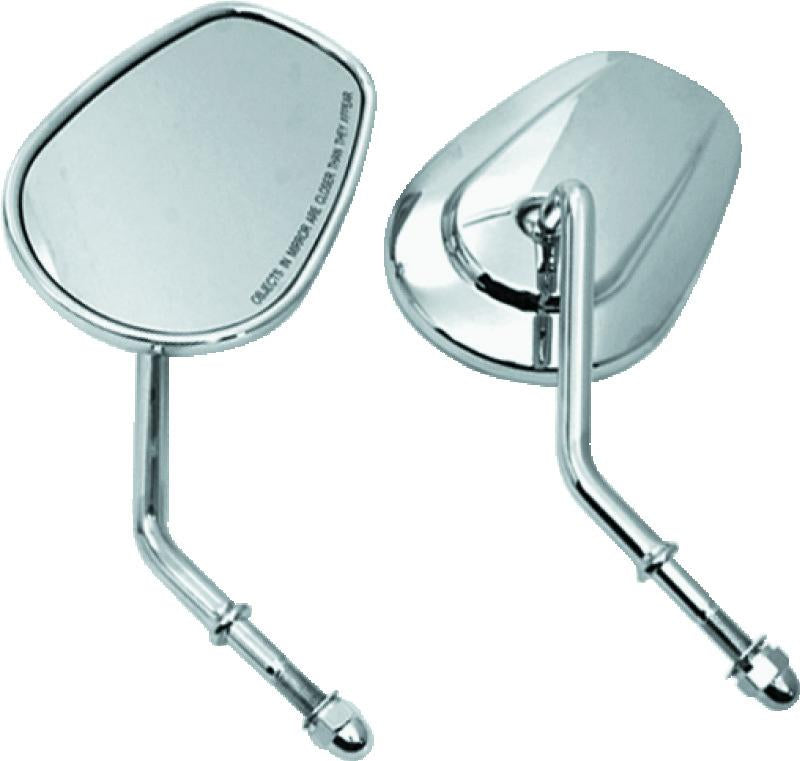 Bikers Choice Chrome Tapered Short Stem Mirrors Pr