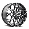 Kraze KR184 Ricochet 22x8.5 / 5x115/120 BP / 38mm Offset / 74.1mm Hub Gloss Black Machined Wheel