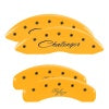 MGP 4 Caliper Covers Engraved Front Cursive/Challenger Engraved Rear RT Yellow finish black ch
