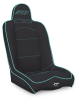 PRP Daily Driver High Back Suspension Seat- Black/Teal Vinyl