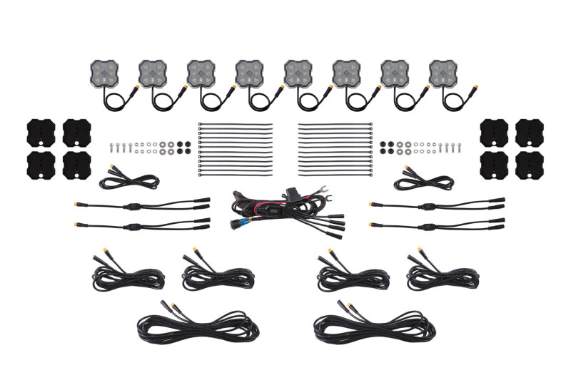 Diode Dynamics Rock Light - Red/White - M8 Magnet 8-Pack
