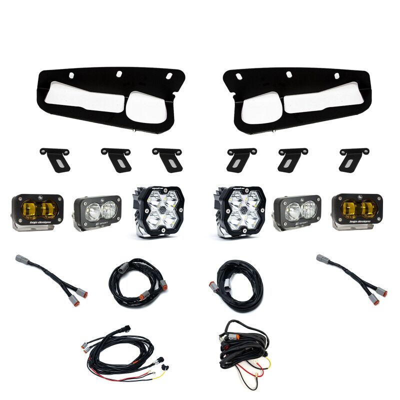 Baja Designs 21-25 Ford Bronco Squadron 2.0 Sport (Spot) & S2 Sport D/C Clr / S2 SAE Ambr Steel Bmpr