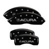 MGP 4 Caliper Covers Engraved Front & Rear Acura Black Finish Silver Char 2017 Acura RDX