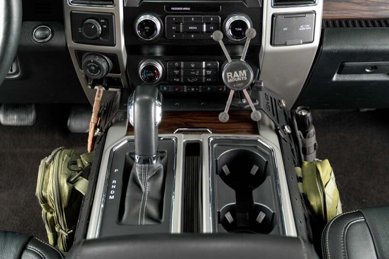 DV8 Offroad 15-20 Ford F150 / 17-21 Ford F250/F350 Center Console Molle Panels & Device Mount