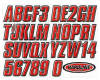 Hardline Boat Lettering Registration Kit 3 in. - 800 Red/Black