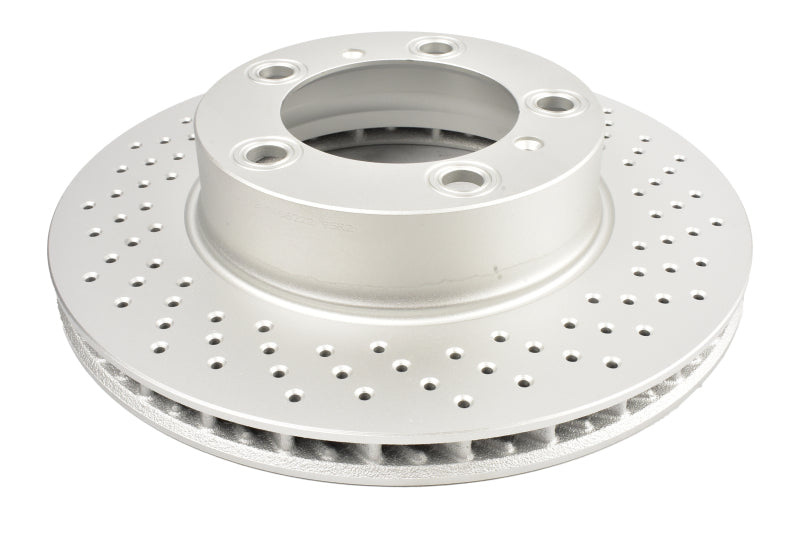 DBA 05-06 Porsche Boxster S (w/Iron Rotor) Coupe Front Right En-Shield OE Drilled Rotor