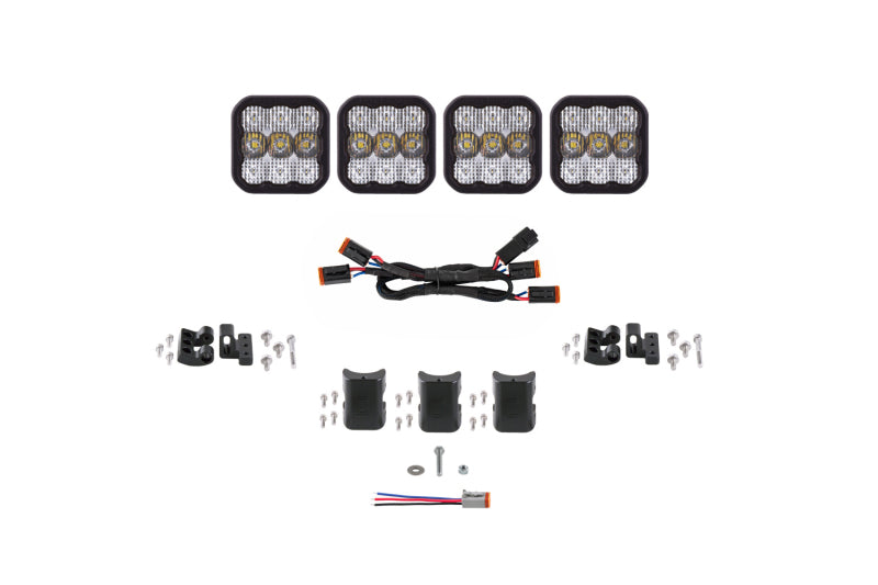 Diode Dynamics SS5 Sport Universal CrossLink 4-Pod Lightbar - White Combo