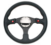 NRG Reinforced Steering Wheel (320mm) Blk Leather w/Dual Buttons