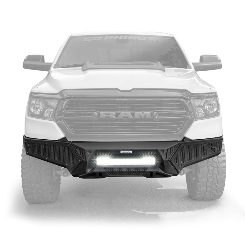 Go Rhino 19-24 Ram 1500 (Excl. Rebel/Warlock/TRX) Element Front Bumper w/Pwr Bar - Tex. Blk