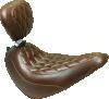 Mustang 18-21 Harley Street Bob Wide Tripper Solo Seat w/Driver Backrest Diamond Stitch - Brown