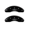 MGP Front set 2 Caliper Covers Engraved Front Oval logo/Ford Black finish silver ch
