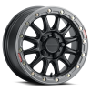 Raceline A14GR Alpha 15x7in/5x114.3 BP/53mm Offset/68mm Bore - Gunmetal & Red Ring Beadlock Wheel