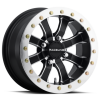 Raceline A71 Mamba 14x10in/4x137 BP/5+5 0mm Offset/110.18mm Bore Blk & Machined Ring Beadlock Wheel