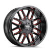 Mayhem 8107 Cogent 22x10 / 8x170 BP / -19mm Offset / 125.2mm Hub Gloss Black Milled Prism Red Wheel