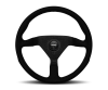 Momo Montecarlo Alcantara Steering Wheel 350 mm - Black/Black Stitch/Black Spokes