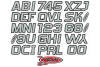 Hardline Boat Lettering Registration Kit 3 in. - 700 Silver/Black
