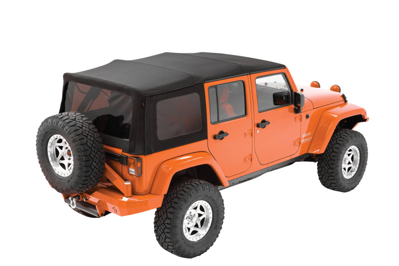 Bestop 07-09 Jeep Wrangler JK 2-Door A-Top (Blk Diamond Sailcloth Tinted Windows No Door Skins )