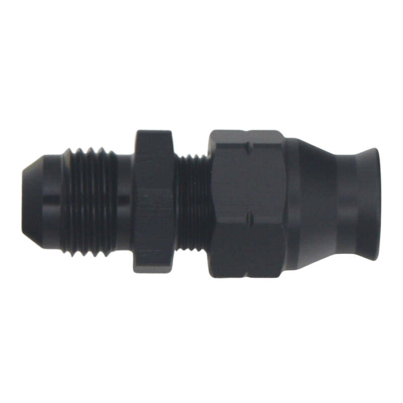 DeatschWerks 6AN Male Flare to 5/16in Hardline Compression Adapter - Anodized Matte Black