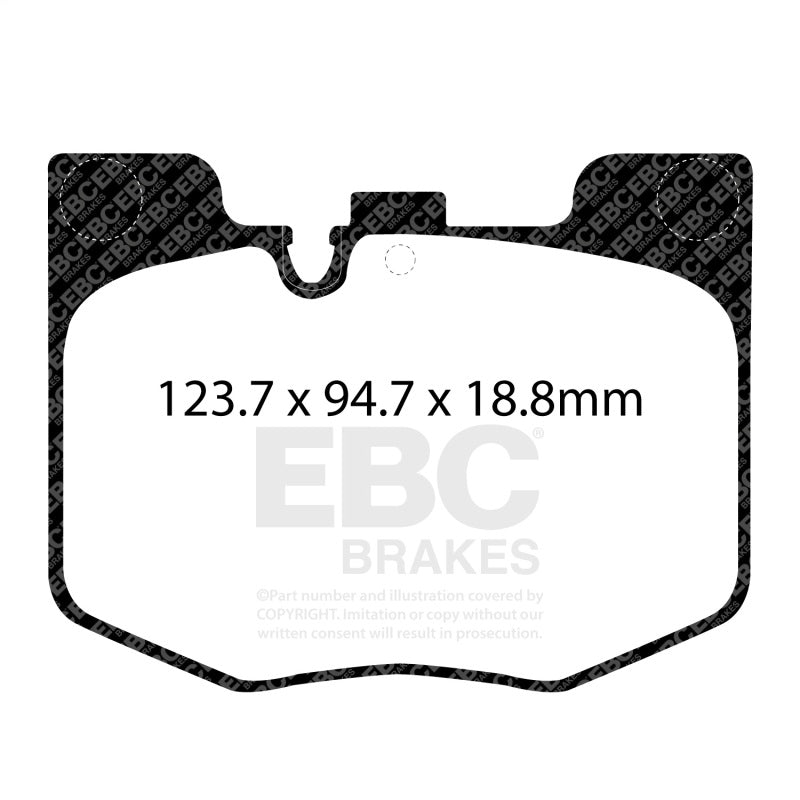 EBC Racing 2020+ Toyota GR Supra 2.0 Turbo / 2019 BMW 330 G20 2.0 Turbo RP-X Race Front Brake Pads