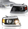 Raxiom 04-08 Ford F-150 Axial Series LED Projector Headlights- Black Housing (Clear Lens)