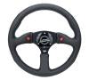 NRG Reinforced Steering Wheel (350mm/ 2.5in. Deep) Sport Leather Racing/ 4mm Matte Black Spoke