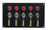 Moroso Toggle Switch Panel - Dash Mount - 4in x 6.75in - Grey/Black Fiber Design