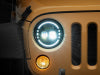 Raxiom 97-18 Jeep Wrangler TJ/JK Axial 7-Inch LED Headlights w/ DRL- Black Housing (Clear Lens)