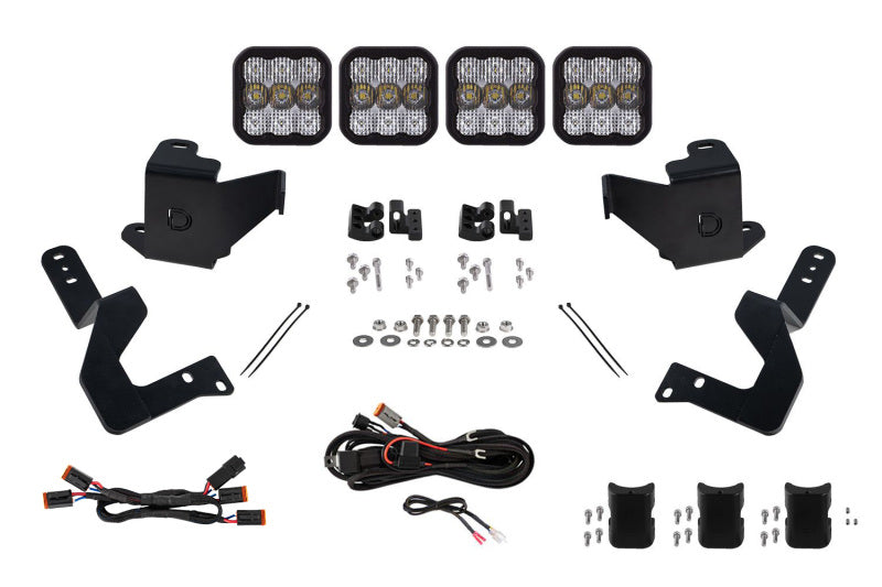 Diode Dynamics 2022 Toyota Tundra SS5 Grille CrossLink Lightbar Kit Sport - White Combo