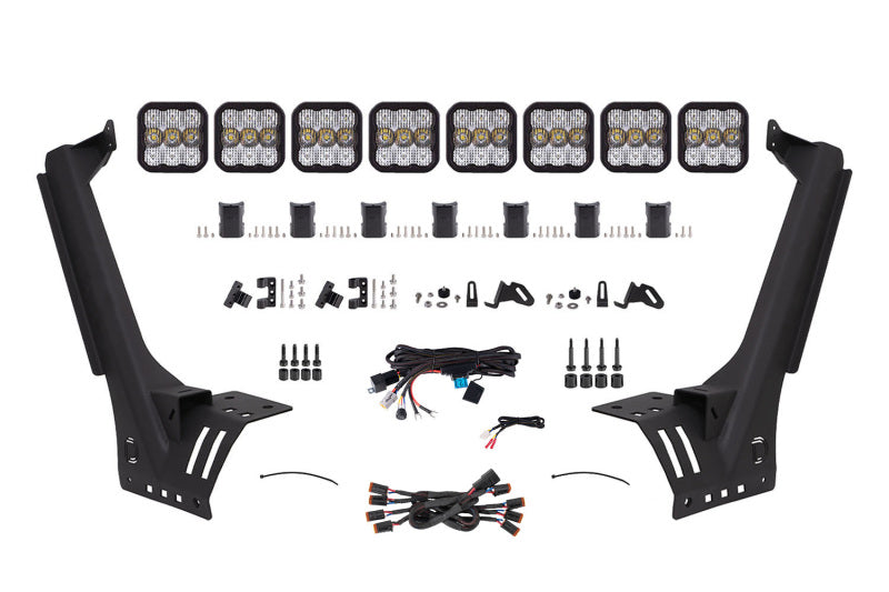 Diode Dynamics Jeep JL SS5 Pro CrossLink Windshield - White Combo Lightbar Kit