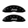 MGP Front set 2 Caliper Covers Engraved Front JEEP Black finish silver ch
