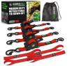 Rhino USA Retractable Ratchet Straps (4Pk 1Inx10Ft) (Red)