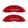 MGP Front set 2 Caliper Covers Engraved Front MOPAR Red finish silver ch