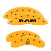 MGP 4 Caliper Covers Engraved Front Ram Rear Ramhead Yellow Finish Black Char 2019 Ram 1500
